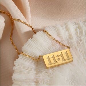 1111 Angel Number Pendant Necklace Lucky Charm 18k Gold Plated Stainless…